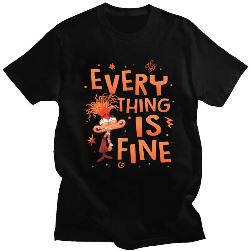 Gorgeous Inside Out Anxiety This Is Fine T Shirt Men Short Sleeved Soft Cotton T-shirt Casual Tees Streetwear Tshirts