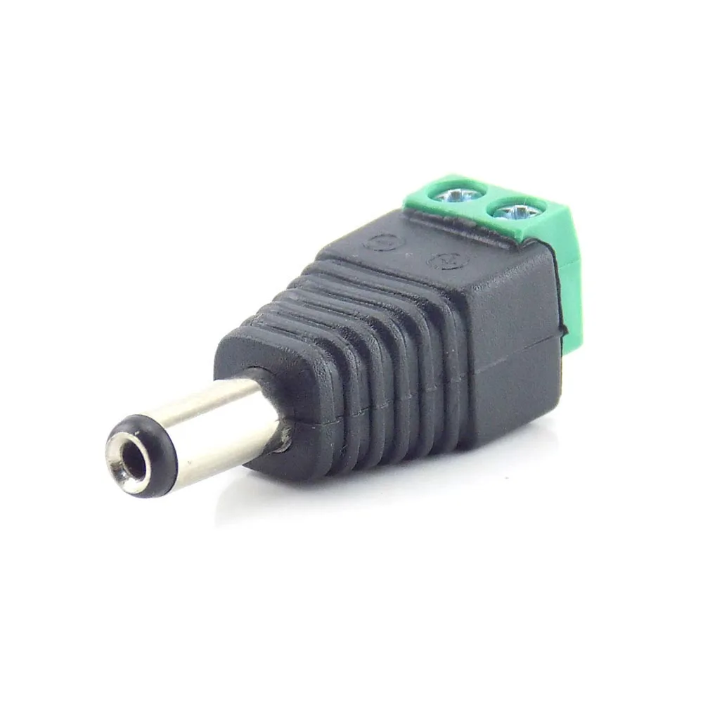 Adaptador de conector de enchufe macho CC, fuente de alimentación para sistema de seguridad de cámara Cctv, accesorios de vídeo, tira led L19, 5,5x2,1mm, 20 piezas