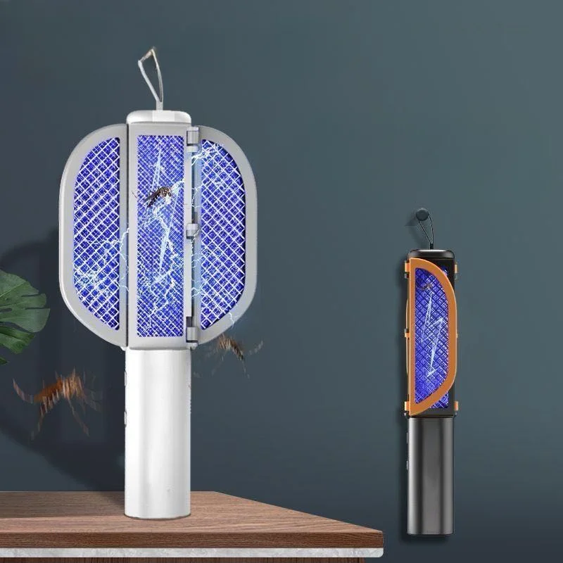 Foldable Electric Mosquito Swatter Killer Light USB Rechargeable Anti Mosquitoes House Lamp Wall-Mounted Fly Bug Trap Home Tools