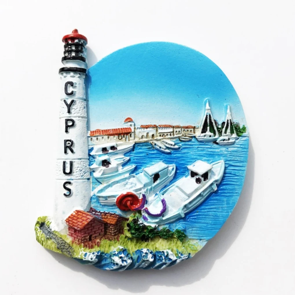 Aimant de Réfrigérateur 3D Saveur Chypre, Souvenirs Touristiques, Autocollants Magnétiques, Europe, Cadeau de Collection de Voyage