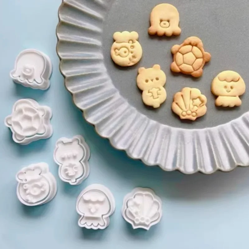 Sea World Whale Fondant Frosting Cookies Mold Marine Animal Jellyfish Sea Turtles Octopuses Cookie Cutter Baking Stamp Molds