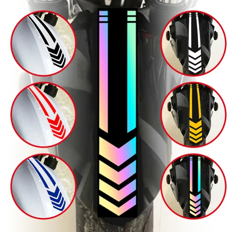 Motorcycle Stripe Arrow Reflective Stickers Fender Paste Reflective Stickers Waterproof Safety Warning  Decal Motorcycles Decor