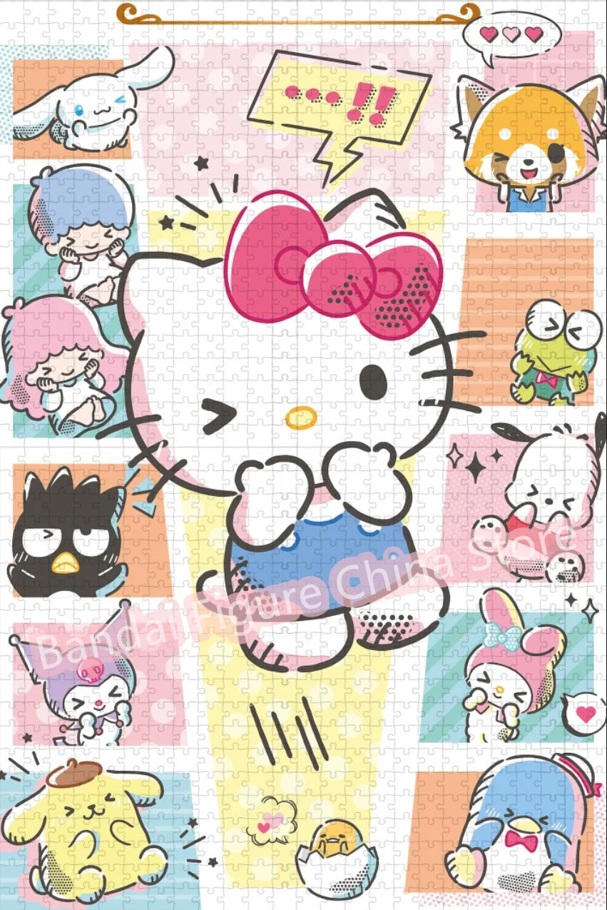 Sanrio Anime Characters Print Puzzle Stress Relief Toy Hellokitty Cinnamoroll Cartoon Jigsaw Puzzle Christmas Birthday Gifts