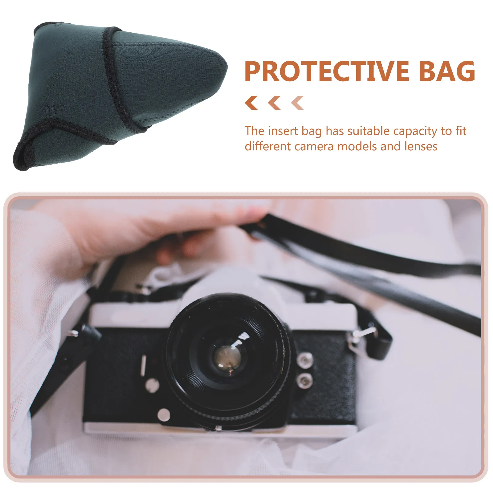 Camera Bag Insert Neoprene Padded Multi-Functional Storage for Dslr Cameras Lenses Flashes Portable Lightweight Travel Use