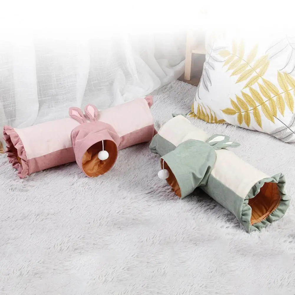 Durable  Cat Tube Toy Eco-friendly Recreational Kitten Tunnel Toy Three-way Super Soft Cat Toys for Chinchilla