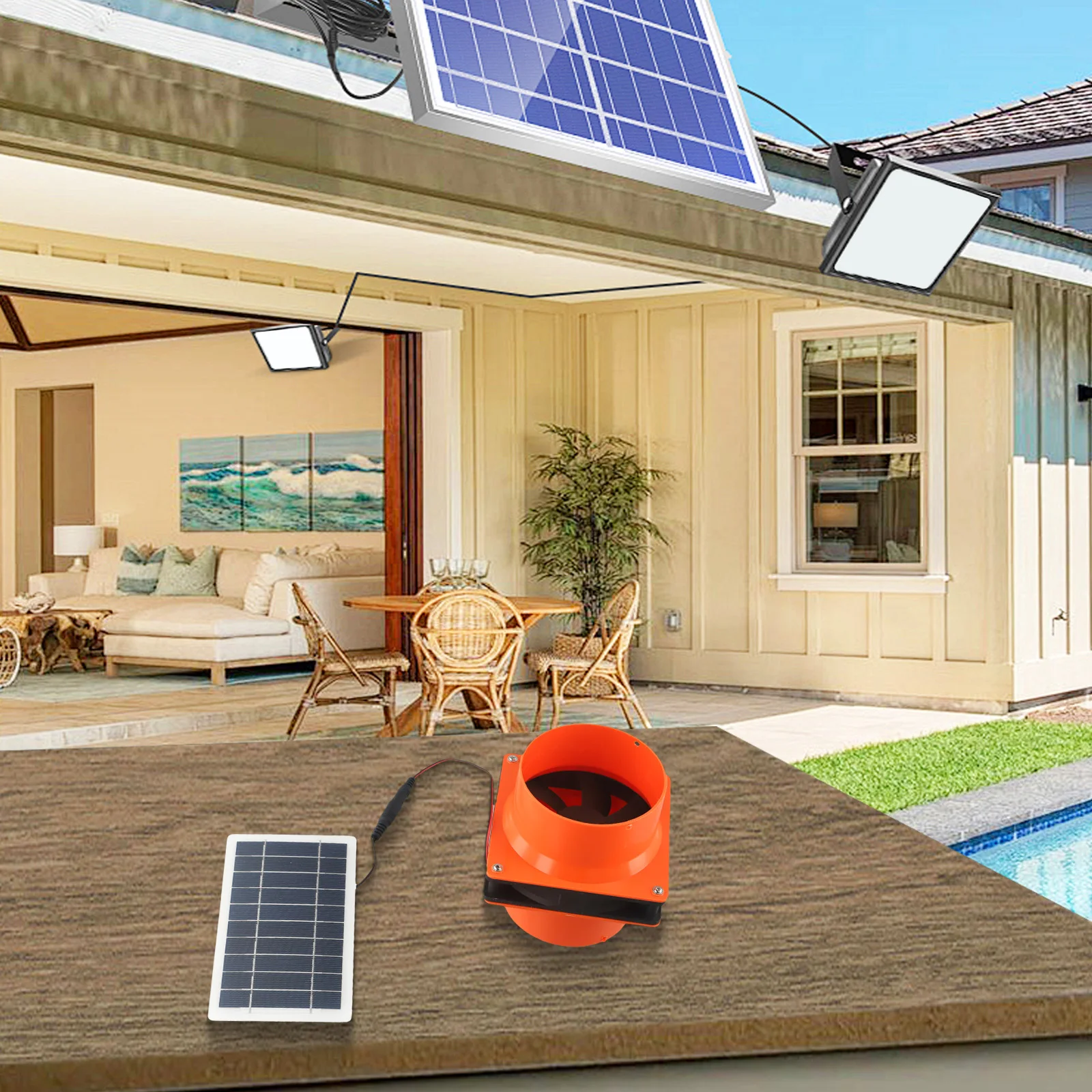 4-inch for exhaust Fan 12V Solar Power Fan ABS Material Free Solar Energy Daylight Operation Carbon Footprint Reduction