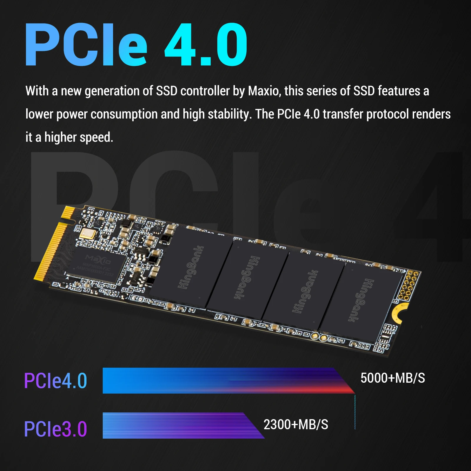 Kingbank KP260 SSD Gen4x4ความเร็วสูง5000MBs 2TB 1TB 512GB M.2 2280 SSD NVMe1.4 M2 Solid State Drive ภายในสำหรับแล็ปท็อปเดสก์ท็อป