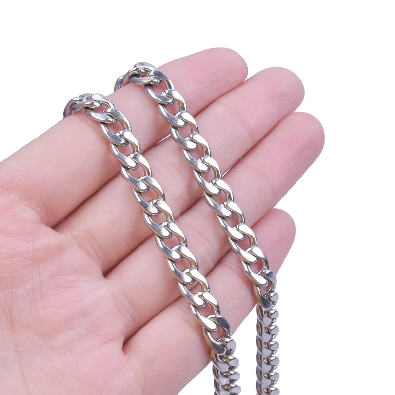 45/50/60/70/80/90 سنتيمتر طويلة الفولاذ المقاوم للصدأ الكوبية ربط سلسلة القلائد للنساء الرجال اكسسوارات فاسق موضة المختنق طوق المجوهرات