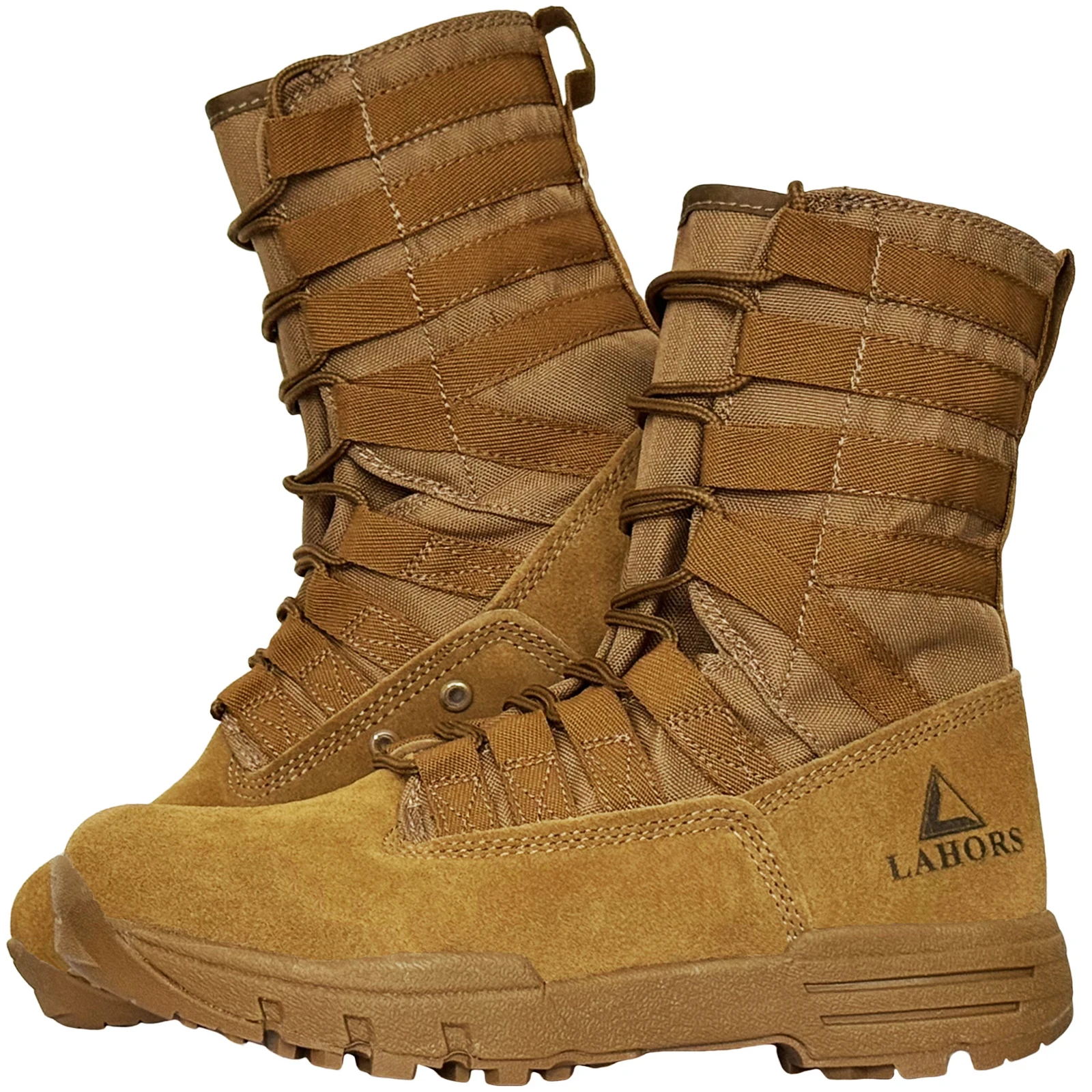 

LAHORS® Slip On Lightweight Leather Tactical Combat Boot Men Outdoor Hiking Desert Army Shoe Breathable Male Ankle Boot Man made