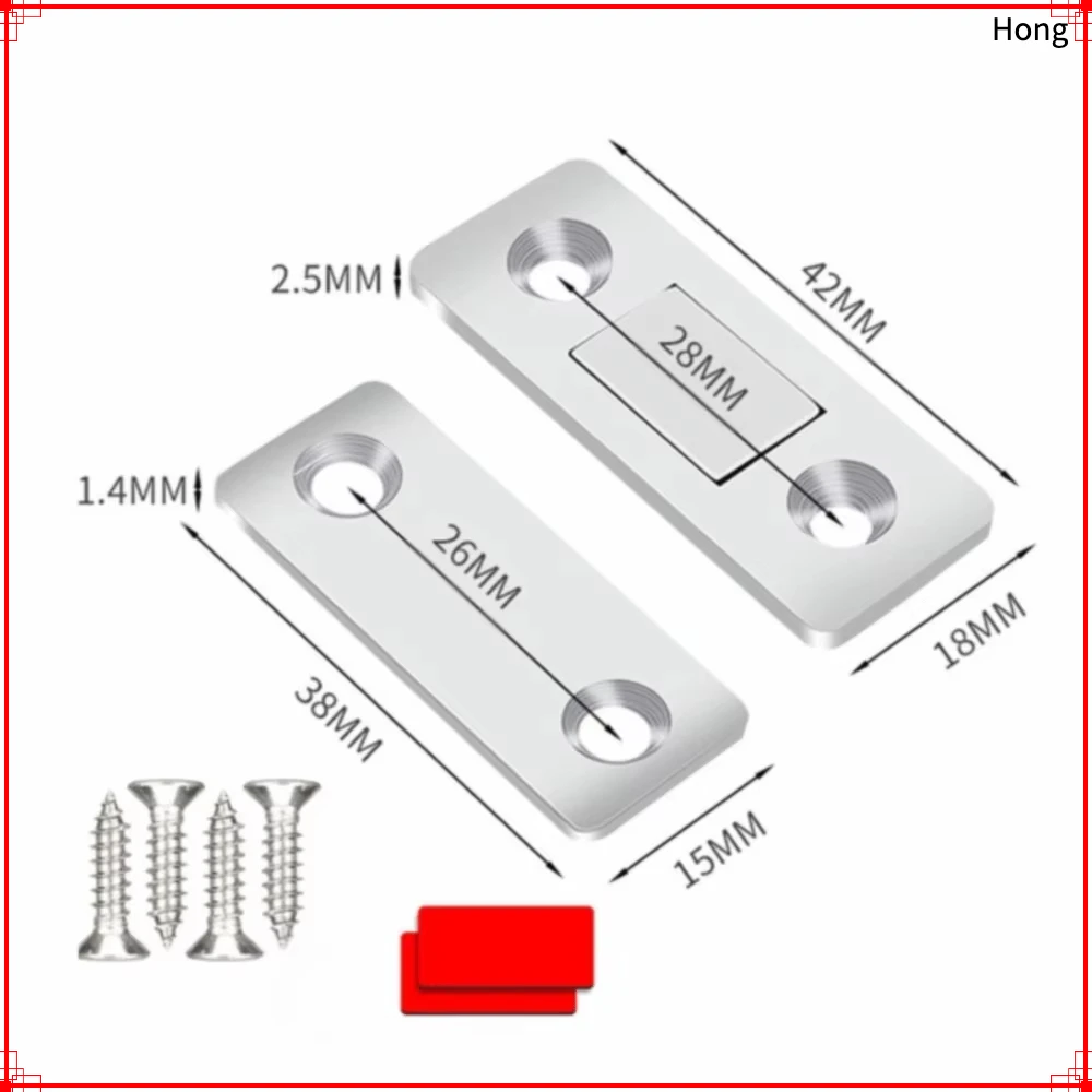 Punch Free Stainless Door Closer Ultra Thin Adhesive Magnetic Cabinet Catch Strong Furniture Fittings Kitchen Closet Closer