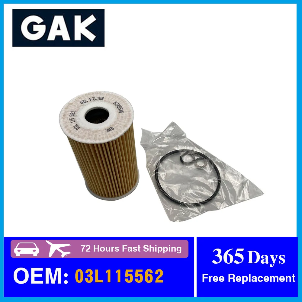 

GAK Brand Oil Filter 03L115562 For Audi A4 B8 2.0TDI 2008 2009 2010 2011 2012 2013 2014 2015 2016 CJCD CMFB CGLC Car Accessories