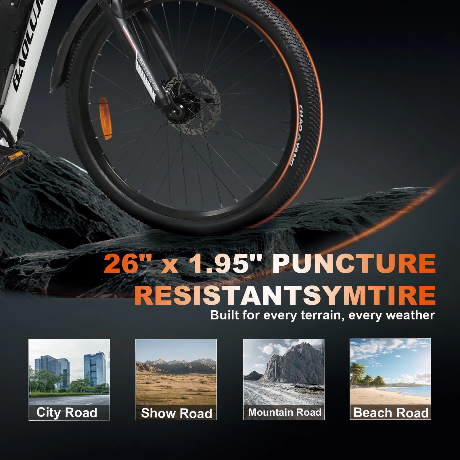 

Electric Bicycle Baolujie S1 Adult Off-Road Electric Bicycle, 36V 500W Motor, 36V 15AH Battery, Maximum Speed 45KM/H, 26-Inch Ti