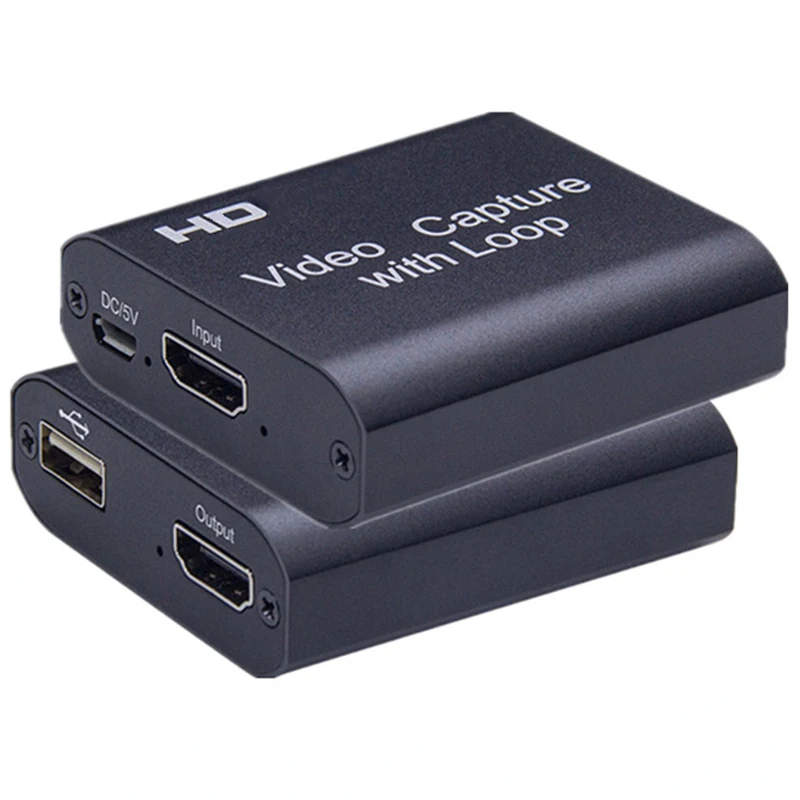 Tarjeta de captura de juegos con bucle de salida HDMI, Compatible con USB 2,0, 720P, 1080P, 30Hz, grabador de Audio y vídeo para Windows 7/8/10 PC, OBS en vivo