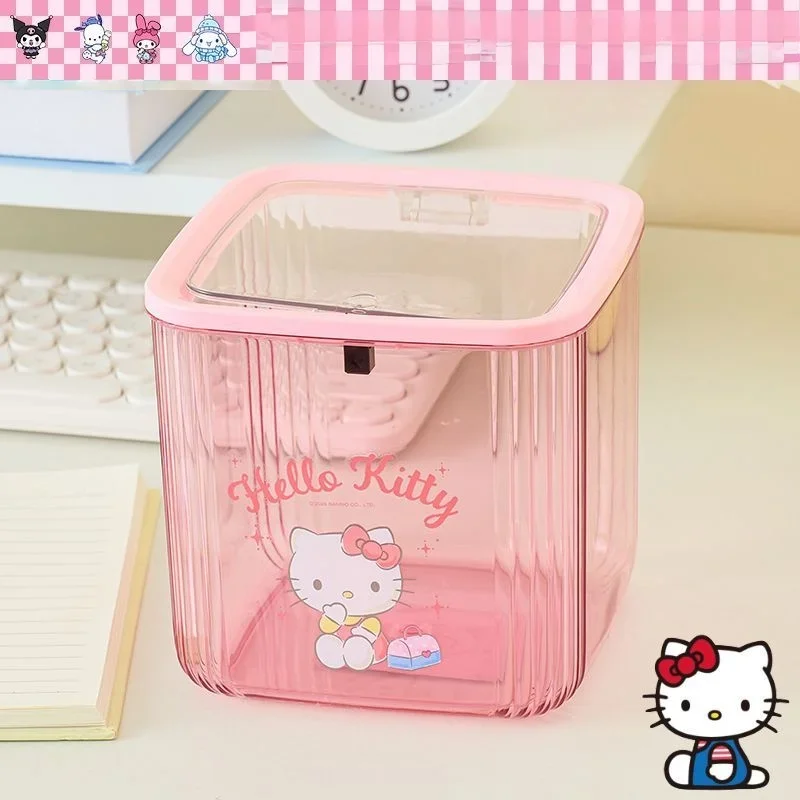 MINISO سانريو مرحبا كيتي سينامورول سطح المكتب سلة المهملات النفقات العائلية محبوب البوق الصغير Kawaii غرفة الجلوس غطاء مكتب الفرقة