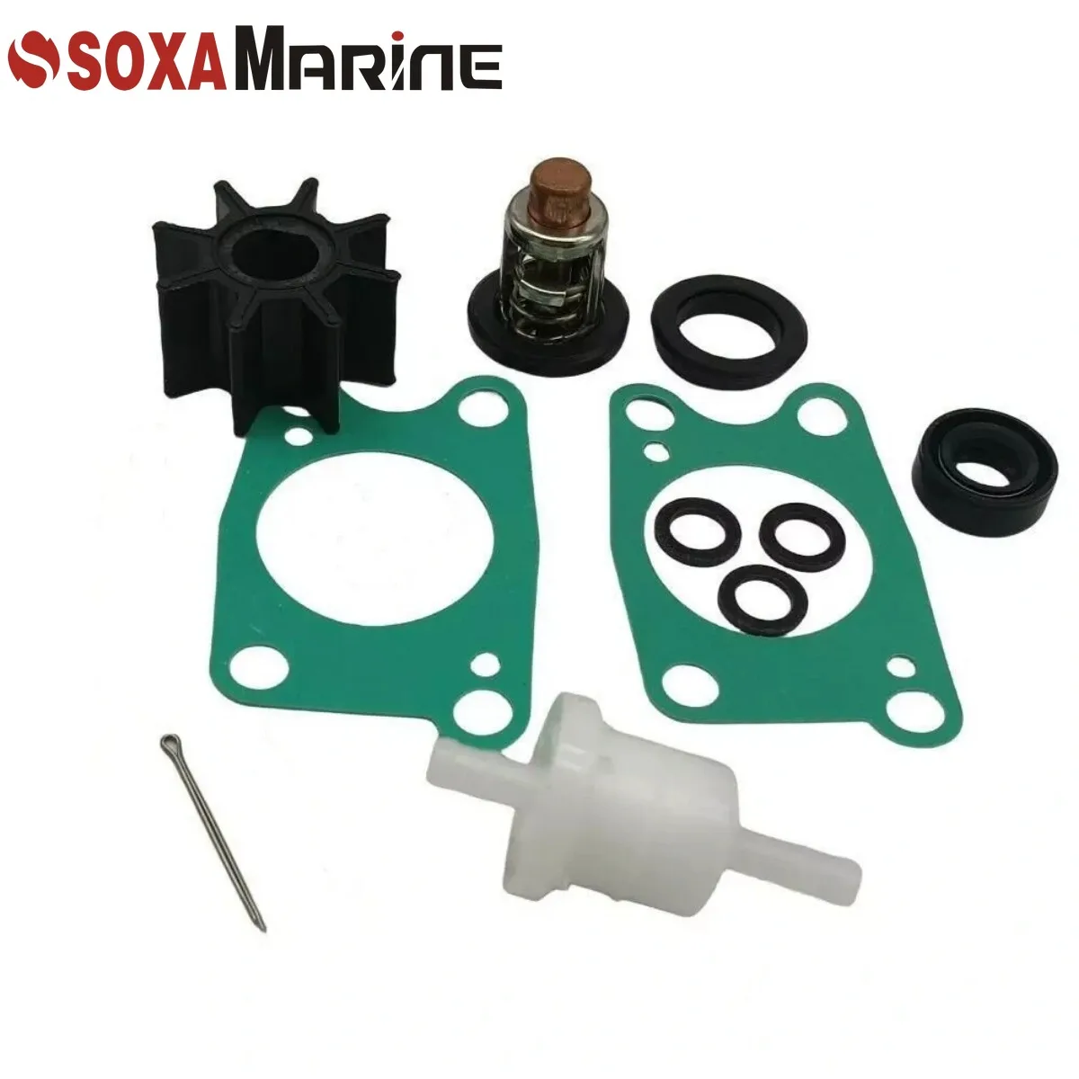 

Maintenance Kit For Honda 4 4.5 5 HP BF4 BF4.5 BF5 Marine Outboard Water Pump Repair with Thermostat Fuel Filter Oil Seal Gasket