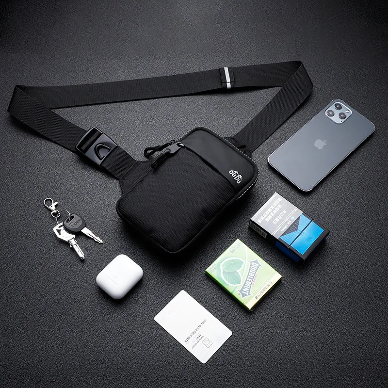 Men Outdoor Small Shoulder Bag Travel Cycling Crossbody Bag  Handbag Waterproof Nylon Chest Bag For Phone Wallet Organizer Pouch