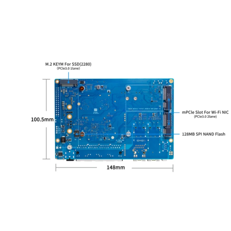 บอร์ด Banana Pi BPI R4 Wifi 7 พร้อมการออกแบบ MTK MT7988A, RAM 4G และ eMMC 8G ออนบอร์ด