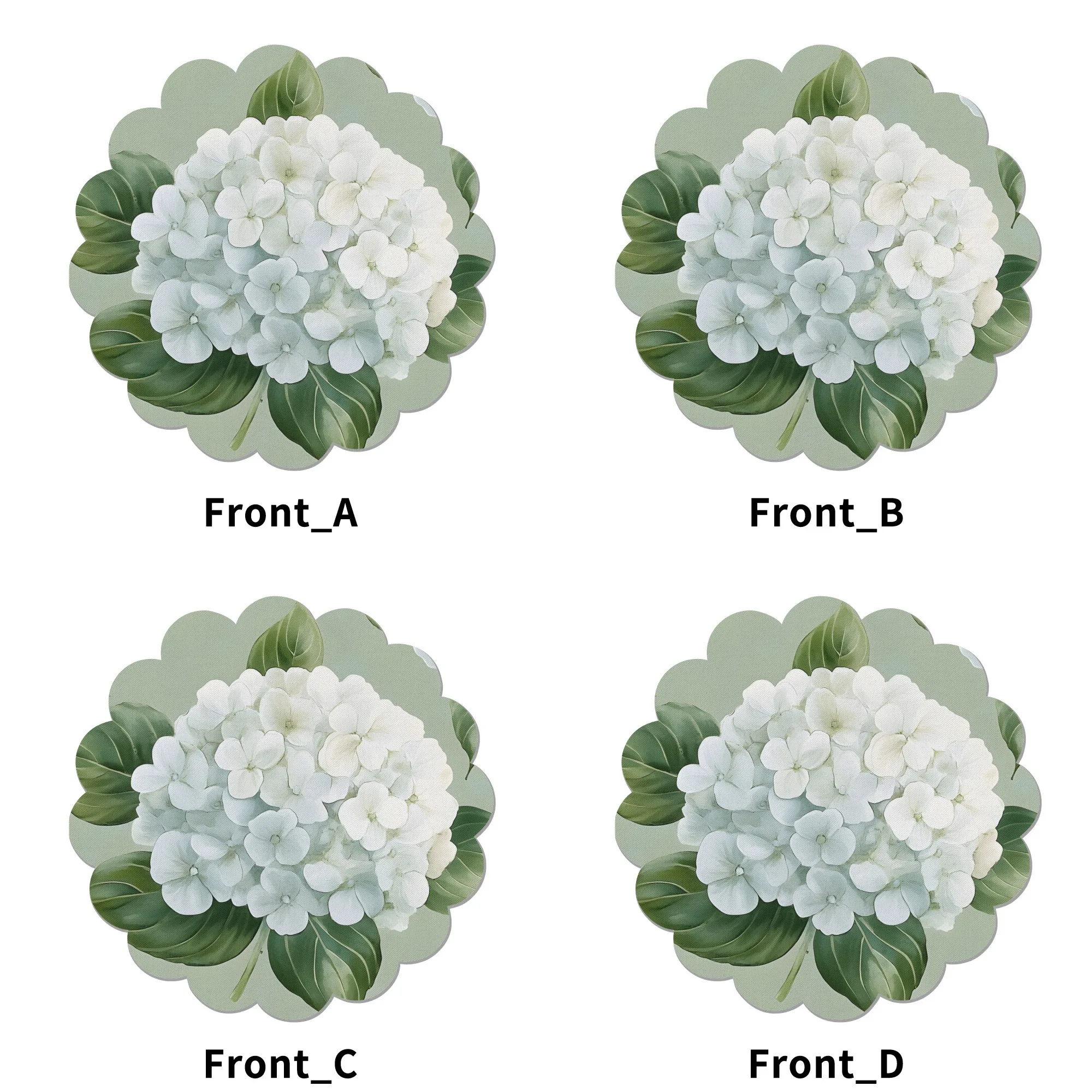 Picture 7: 4pcs , A simple hydrangea. Polyester Material Plate Mat, Table Mat, Support Hand Washing & Machine Washing, Dinner Party