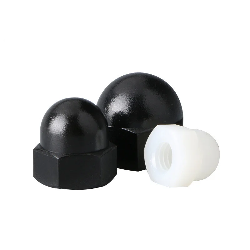 M3 M4 M5 M6 M8 M10 M12 M14 M16 M18 M20 Plastic Hex Nuts White or Black Nylon Cap Nuts Decorative Cover Semicircle Acorn Nut