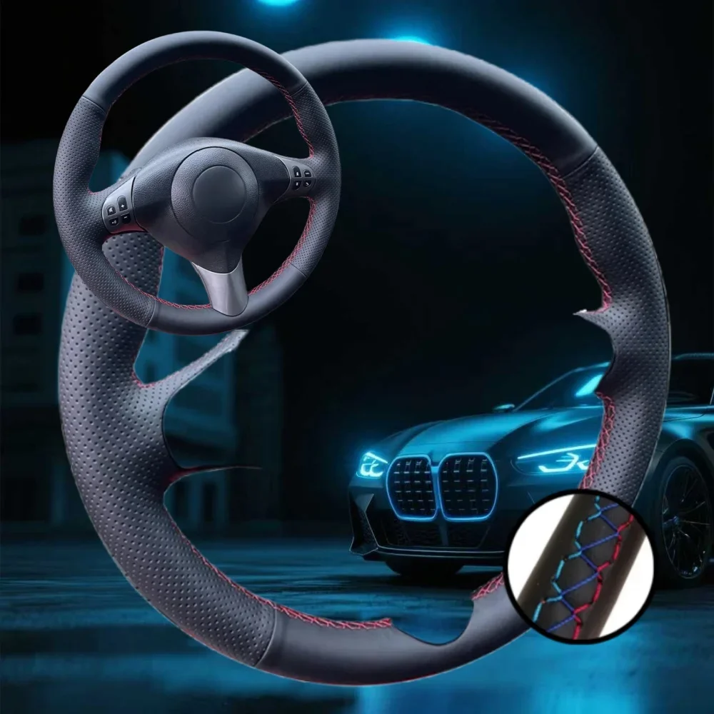 Customized Car Steering Wheel Braiding Cover For Alfa Romeo 147 2000-2010 GT 2004-2010 Car Accessories Hand-sewn Steering Wrap