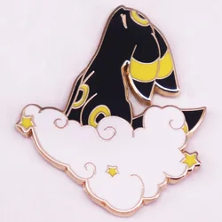 Japanese Anime Cute Umbreon Peaceful Dreams Clouds Star Spinning Scenes Pin Enamel