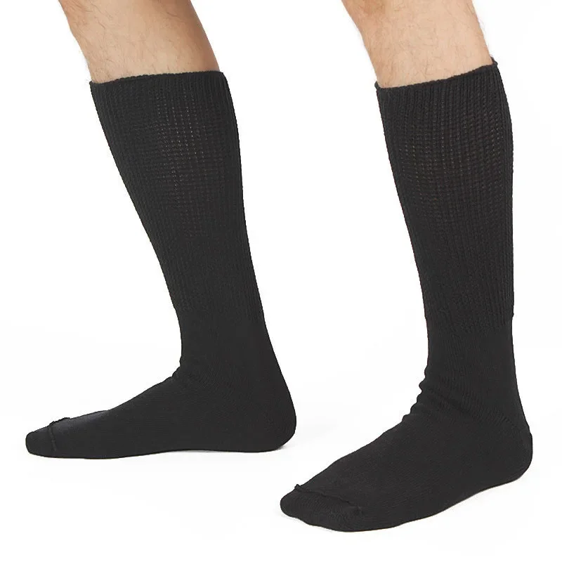 Diabetic Over The Calf Socks Cotton Loose Socks Black White Maternity Confinement Anti-edema