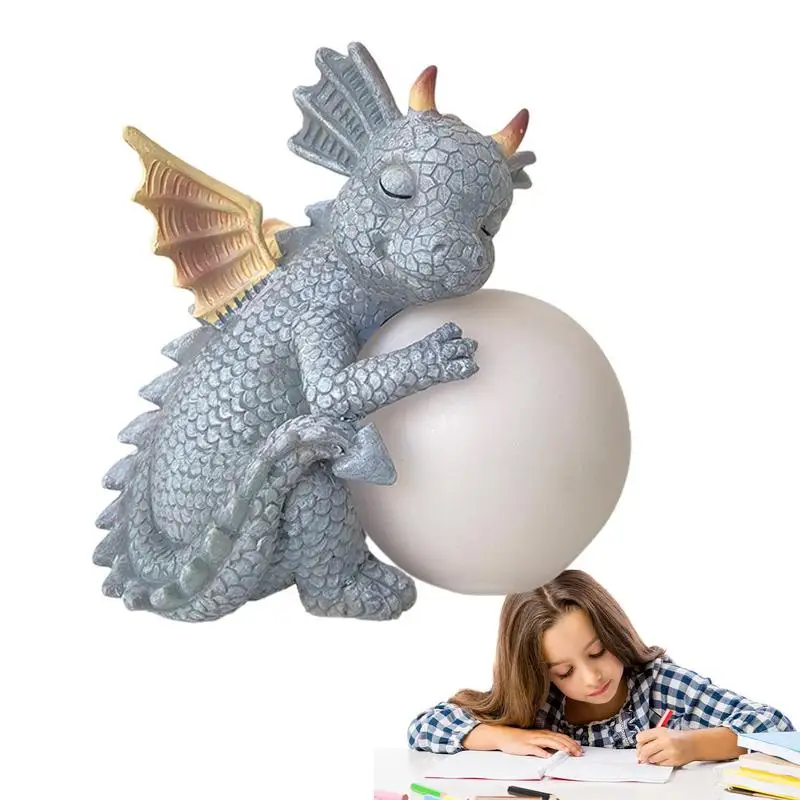 Dragon Statue Lights Sleeping Dragon Statue Figurine Lights For Outside Yard Art Decoration Resin Ornament For Patio Balcony