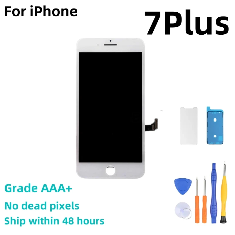 LCD Display  Touch Screen Replacement For iphone 7G 7P 8G 8 Plus No Dead Pixel+Tempered Glass For iPhone 5 5C 5S  6 6S 7 8 Plus for iphone 13 13 pro 9d full glue full screen tempered glass film