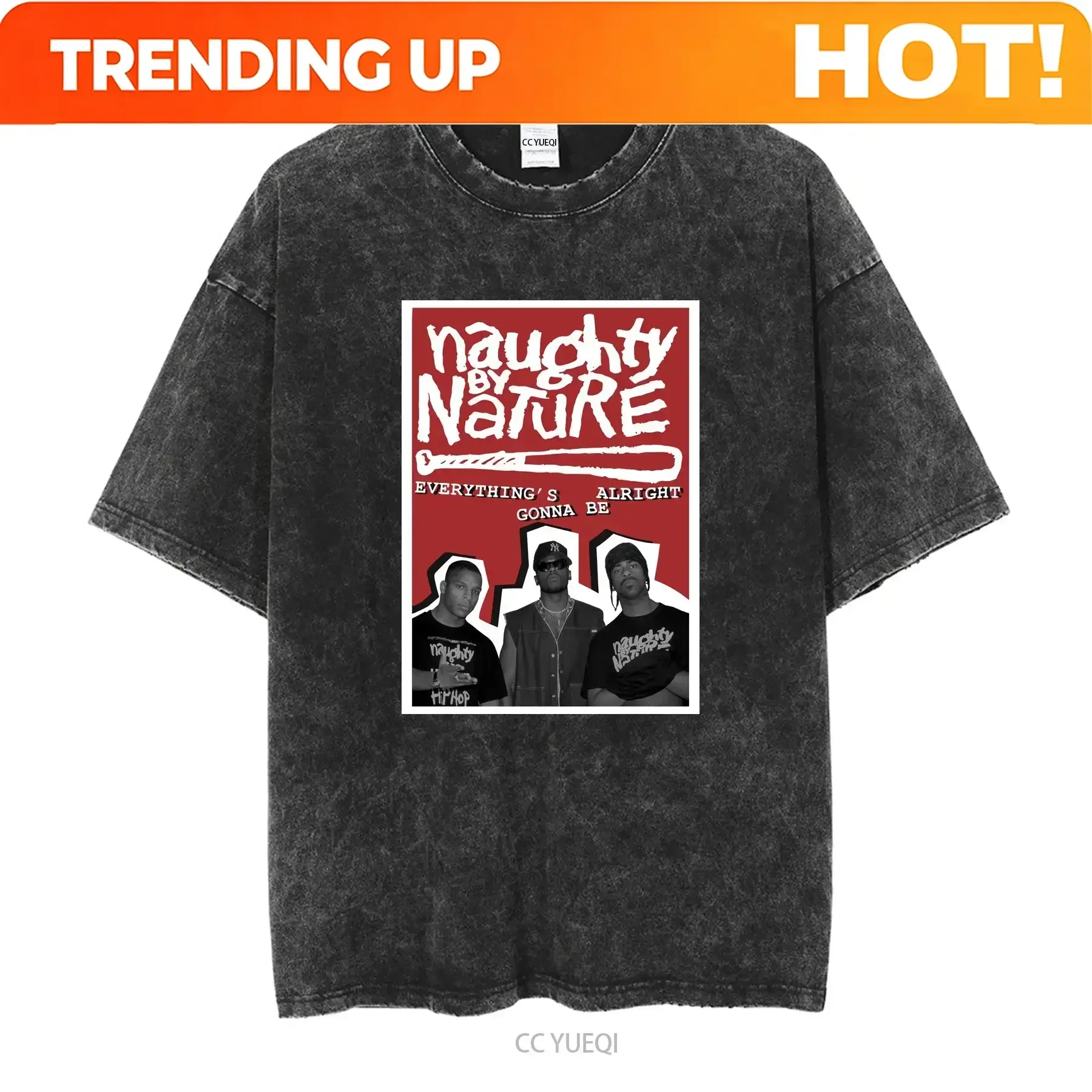 Customization Shirt 1990s Hip Hop Naughty By Nature Everything S Gonna Be Alright Ghetto Bastard T Shirt Long Sleeves Vintage Wa
