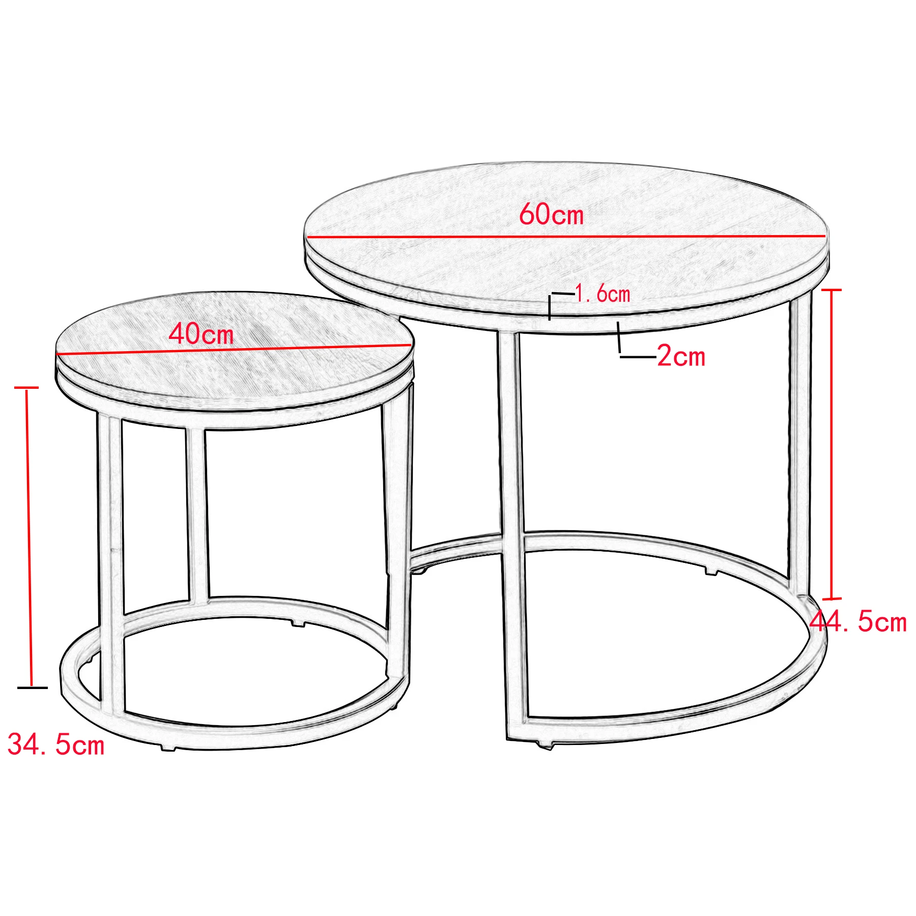 EGOONM Weißer Marmor runder Teeschreibtisch Beistelltisch in Wohnzimmermöbel Couchtisch Holzkombination Home Metallhalterung – Detail 2