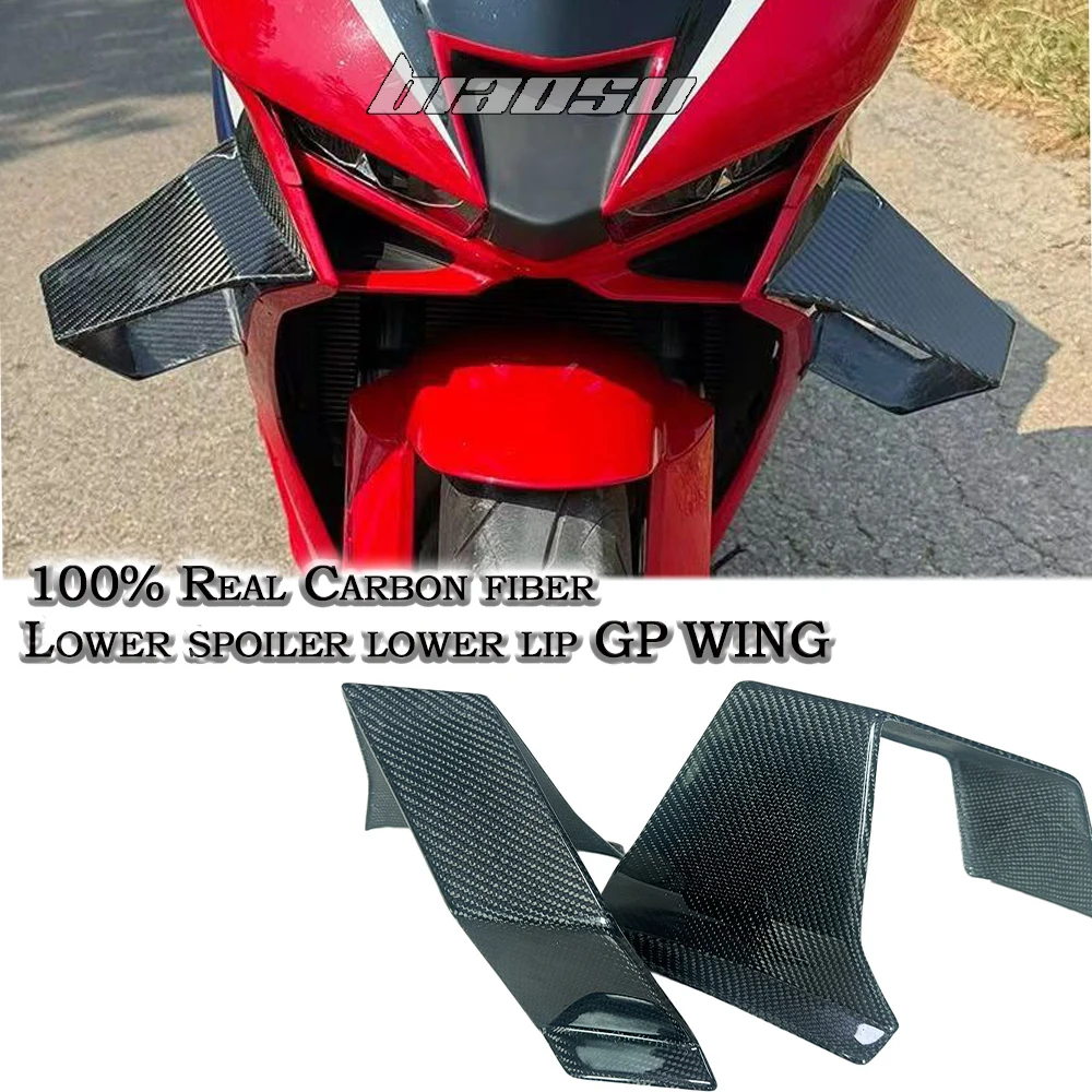 100% carbon fiber Front spoiler Lower spoiler for Honda CBR650R /RR2024 2025  lower lip GP WING DOWNFORCE NAKED FRONTAL SPOILERS