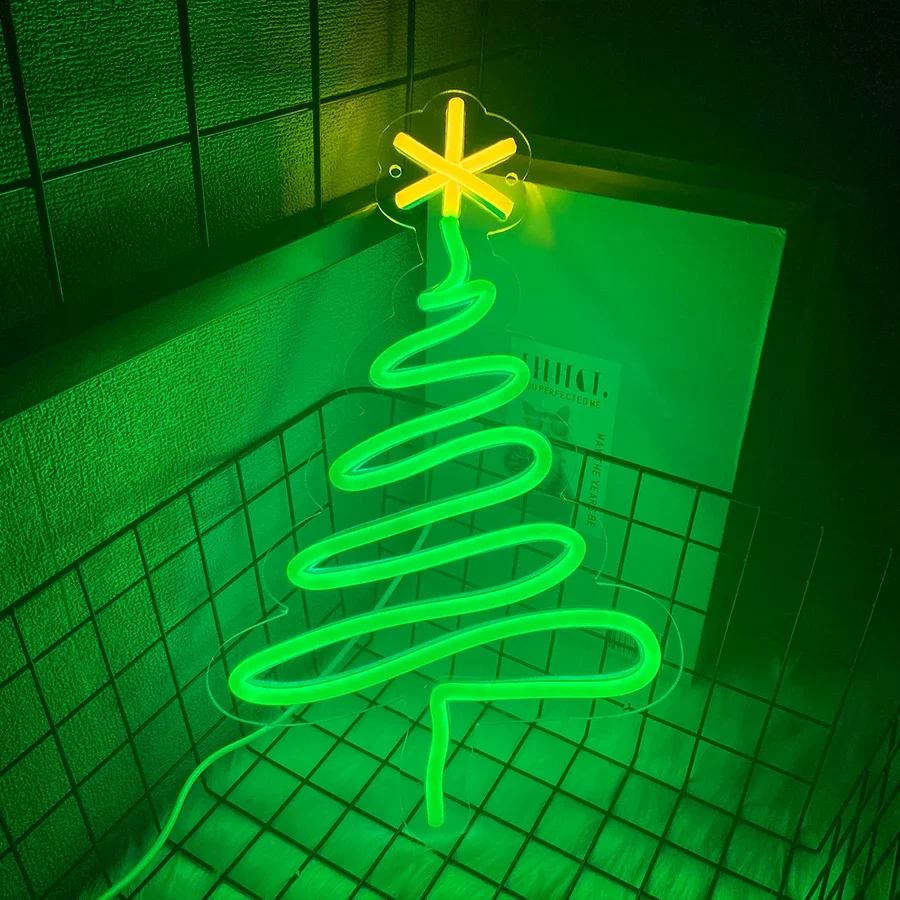 Christmas Tree Led Neon Lights, Used For Wall Decoration Art, Bedroom Children\'S Room, Men\'S Cave, Birthday Bar Party Decoration