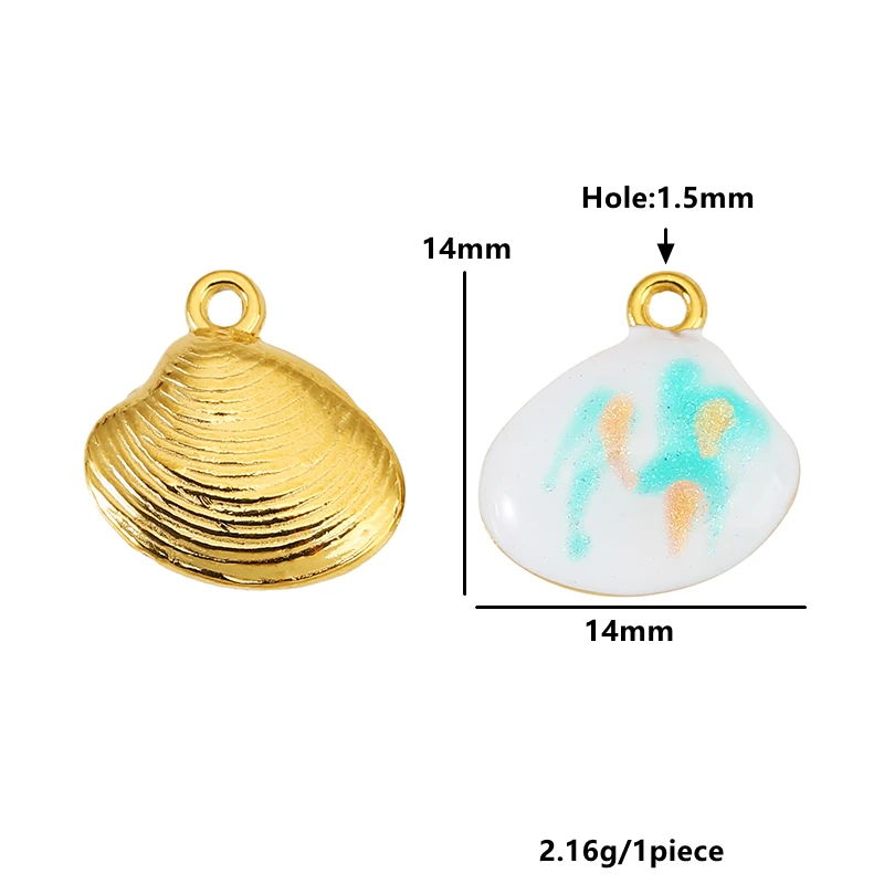 5pcs Stainless Steel Enamel Starfish Shell Charm Pendants Ocean Jewelry Charm for DIY Earring Necklace Jewelry Making Supplies view 5