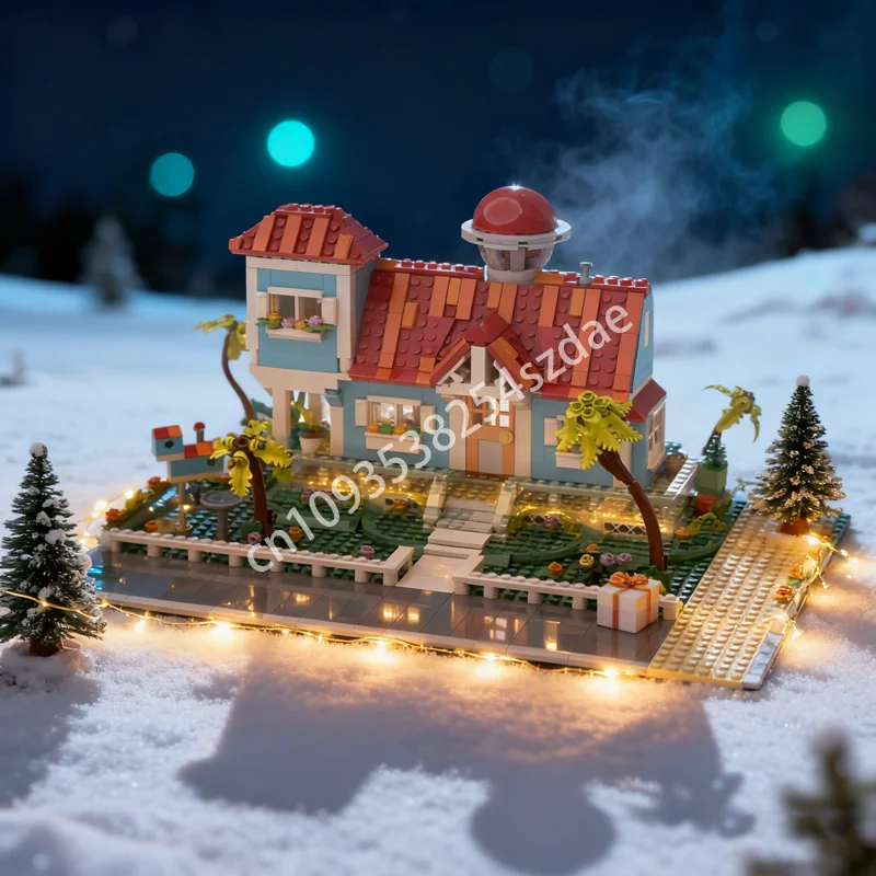 

351 шт. MOC набор дисплеев Лило и Стич пляжная модель строительные блоки строительные игрушки DIY идея рождественского подарка образование дети