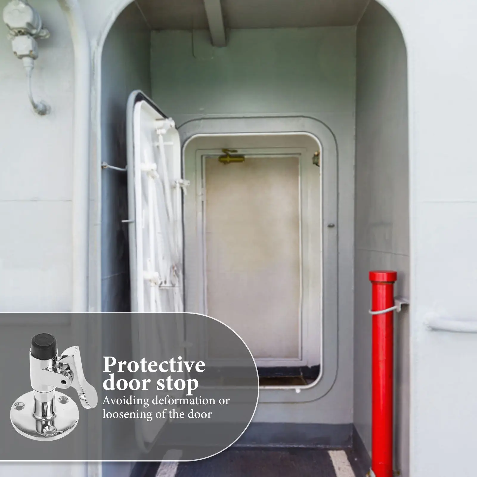 1Set Boat Door Catch Stainless Steel Smooth Door Stop Protective Holder for Yacht Marine Use Reliable Windproof