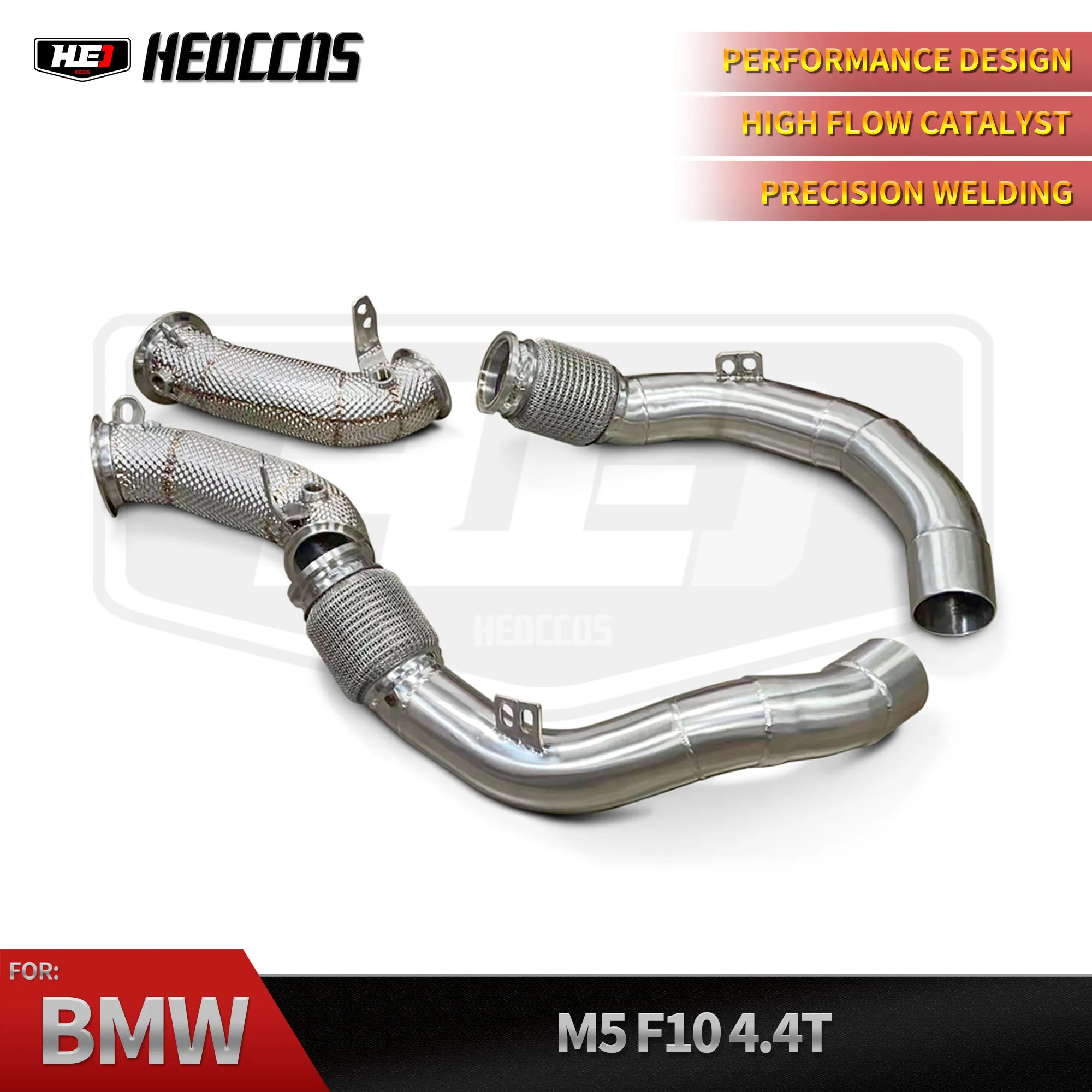 

HEO Factory Price High Flow Ss304 Exhaust Downpipe for Bmw M5 F10 F90 Downpipe With Heat Shield