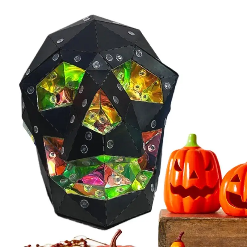 

Skull Light LED Halloween Prism Lamp Halloween Holiday Table Lamp Holiday Prism Night Light Light Up Halloween Ornament For