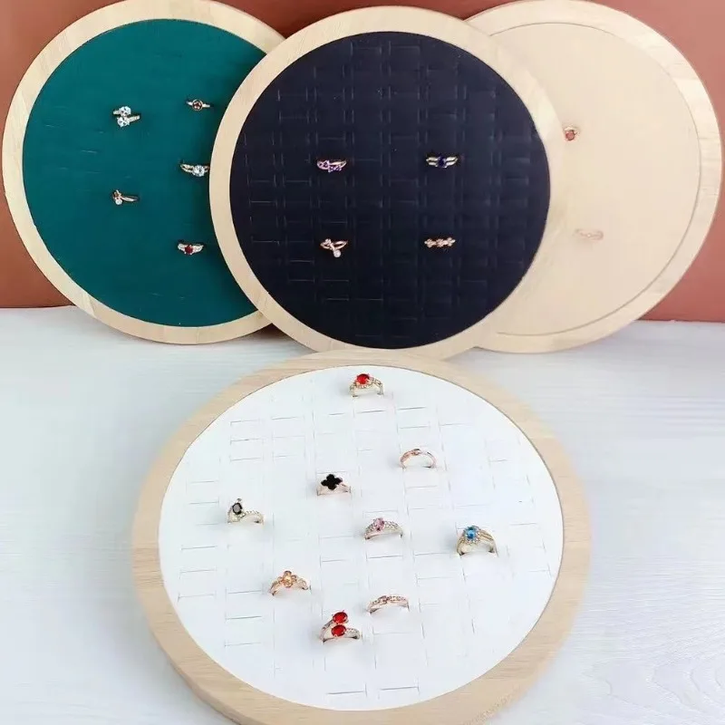 

Поднос для демонстрации ювелирных изделий из цельного дерева, несколько колец, ювелирные дисплеи, поддон, витрина для ювелирных колец, сальник, органайзер для прямой трансляции