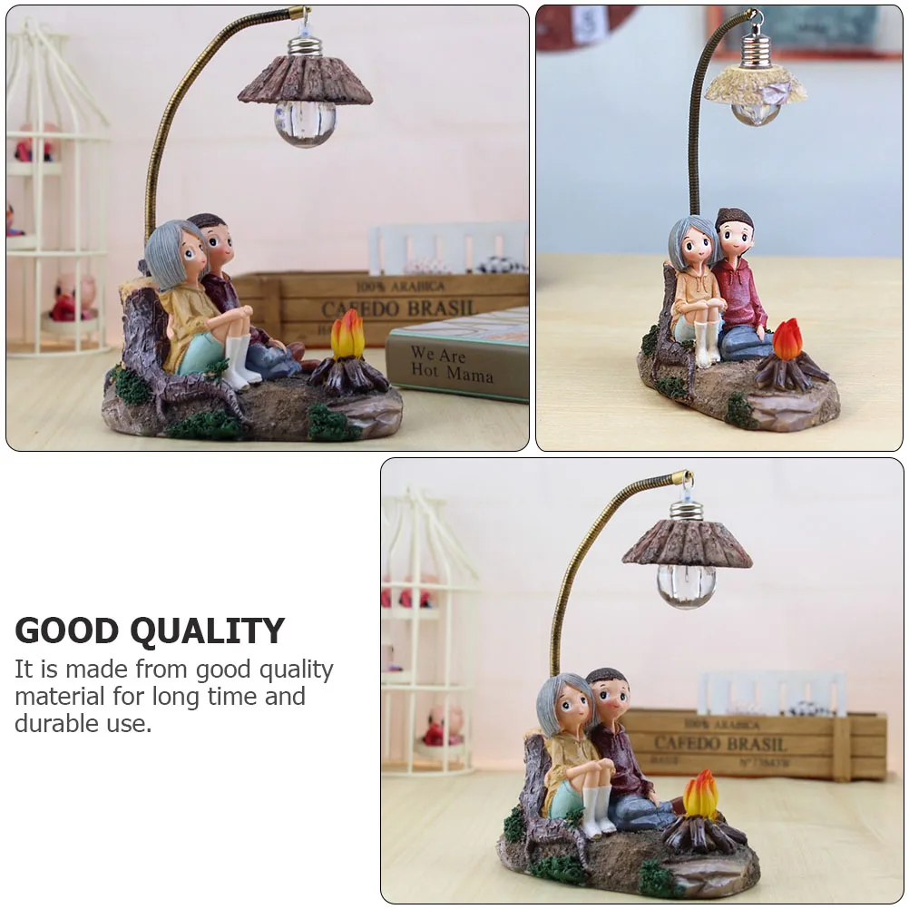 

Couple Figure Night Light Decorative Resin Crafts Lamp Tabletop Bedroom Living Room Fashionable Gift Romantic Atmosphere Warm