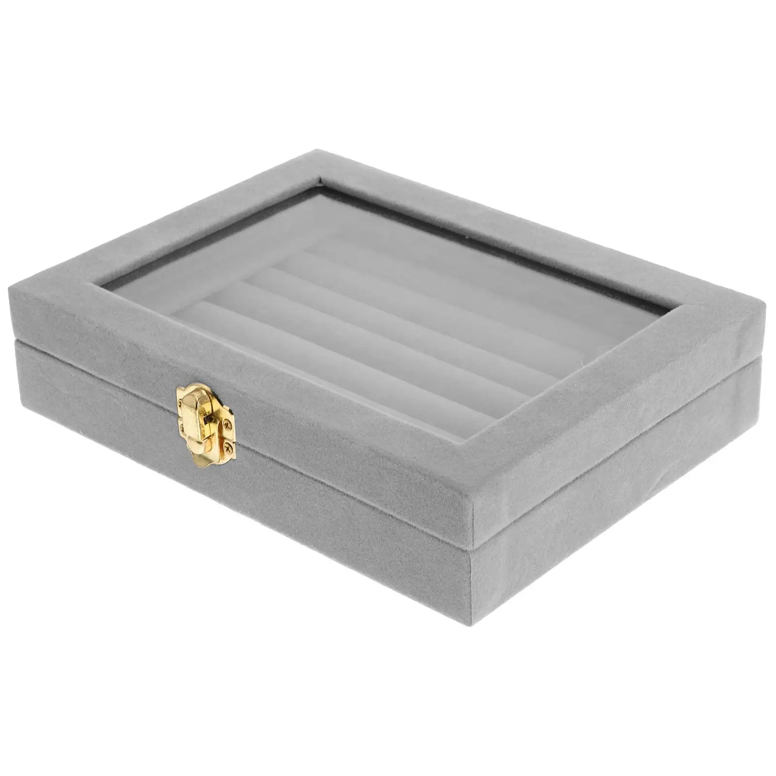 Jewelry Box Tilting Prevention Container Necklace Retail Shop Personal Use Grey
