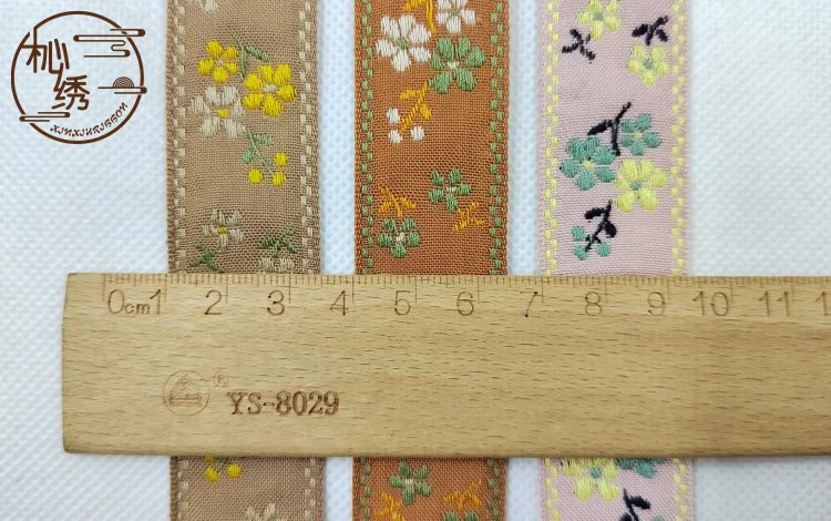 3Yards o 22Yards 25MM nastri Jacquard ricamati etnici Trim fai da te per la decorazione abbigliamento artigianale copricapo da cucito
