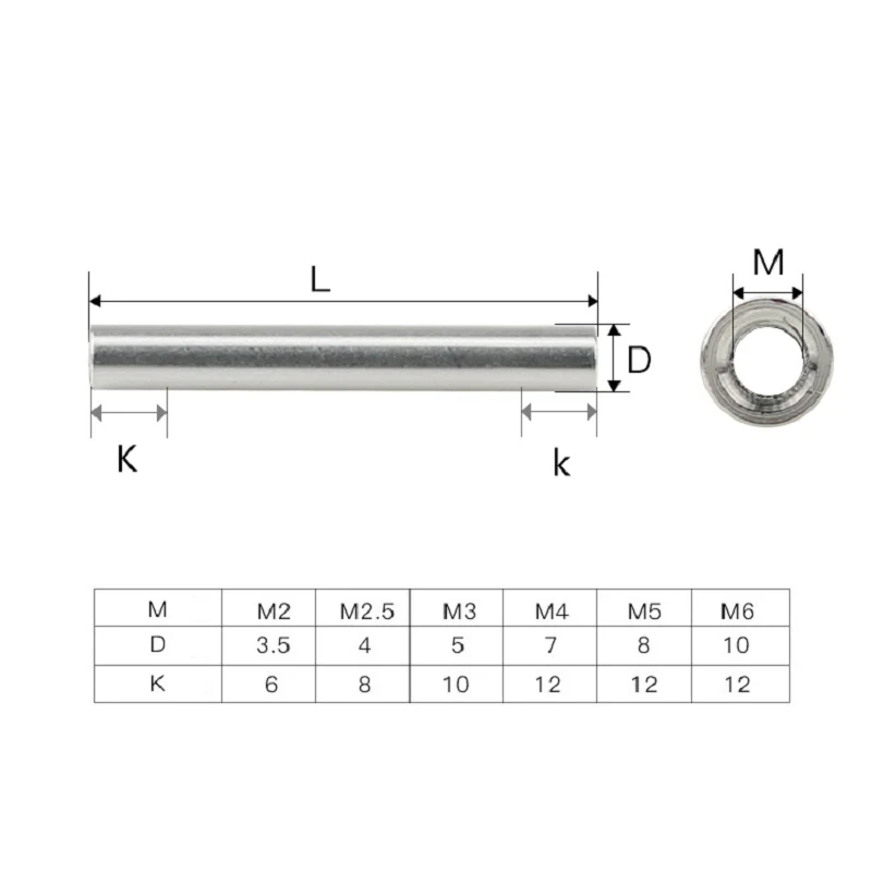 Weiyi Aluminium Runde Gewindehülse M2 bis M8 Gewindehülse Bolzen-Abstandshalter Lange Muttern für RC-Multirotoren-Abstandshalter – Detail 1