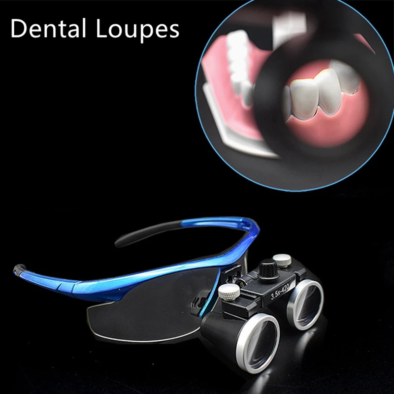 Dental Loupes Dentist Binoculars Medical Surgery Surgical Operation Professional Magnifier Lupa w Headlamp Battery and Metal Box