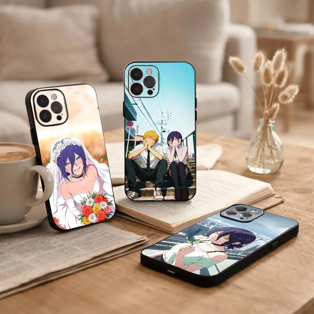 

Chainsawman R-Reze Arc M-Movie Phone Case For iPhone17 16 15 14 13 12 11 Pro Max Plus,5G Soft Black Case