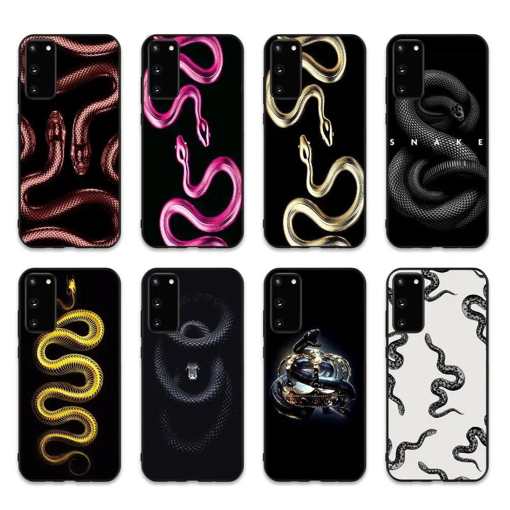 Luxury Black Gold Snake Phone Case For Samsung S 9 10 20 21 22 23 30 23plus lite Ultra FE S10lite Fundas