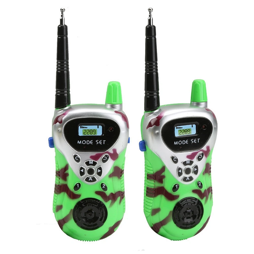 2PCS Mini Walkie Talkie Kids Wireless Call Parent Child Interaction Birthday Gift Toys for Boys Girls-Green