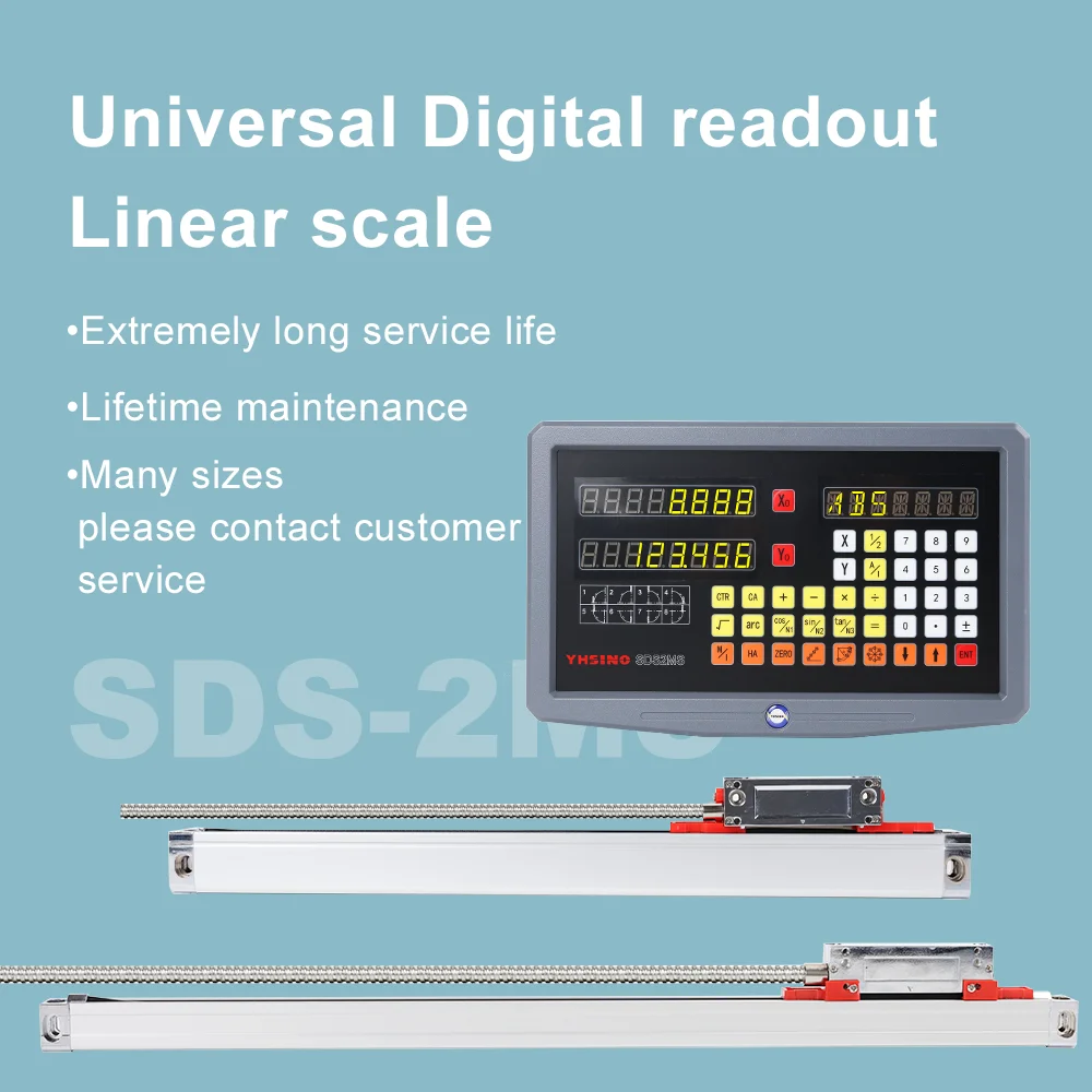 YHSINO sds-2ms 2-axis digital readout DRO and ka300 ka500 linear scale 70-1020mm for 6140 lathe milling machine