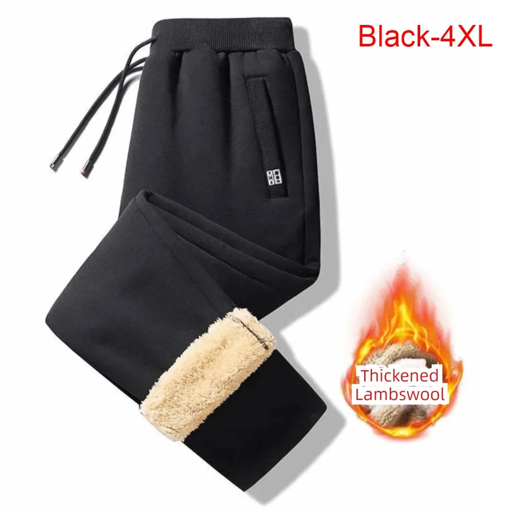

Fashion Thickened Warm Men's Fleece Pants Waterproof Loose-Fit Winter Trousers Anti-Cold Windproof Casual Sweatpants