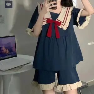 Kurzhautpyjama für Frauen, weibliche Prinzessin, süß und süß, Cartoon von Studenten, Meeresstil, Frühling und Sommer, neu, 2 Stücke 6 Hauptverkäufe lustiger Frauenpyjama - №4