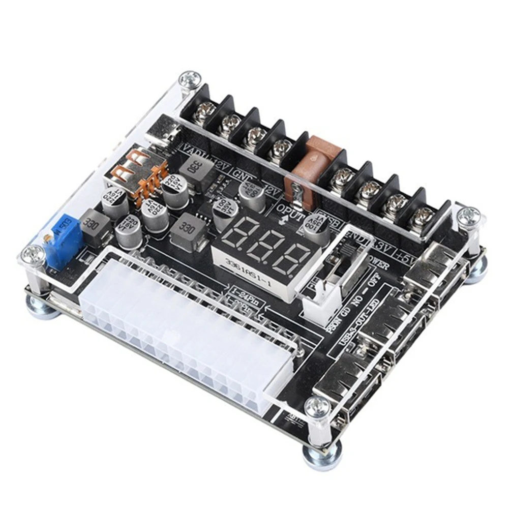 

Плата адаптера питания A13E-20/24 Pin ATX — регулируемое напряжение с красным цифровым дисплеем — поддерживает PD2.0/PD3.0